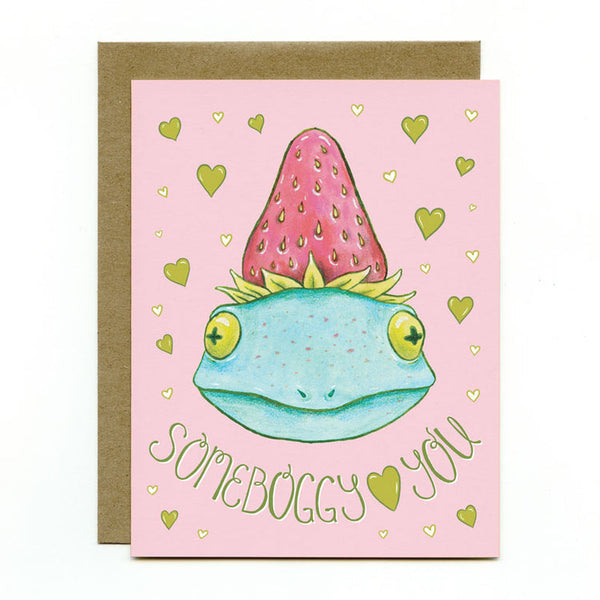 Strawberry Frog Greeting Card