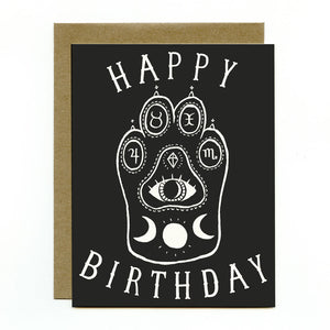 Witchcat Paw Birthday Card
