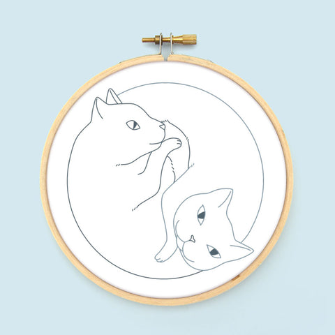 Yin Yang Cats PDF Embroidery Pattern